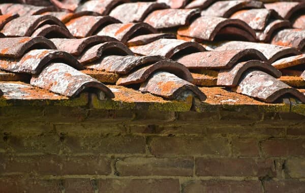 red slate on roof